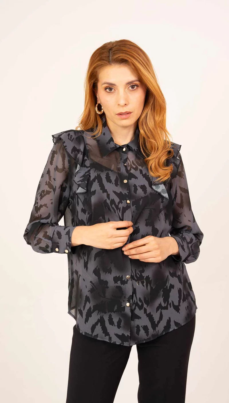 Blusa mujer manga larga estampada