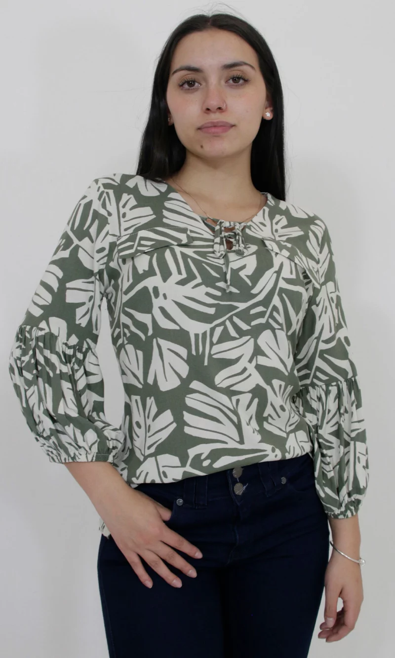 Blusa mujer manga 3/4 estampada