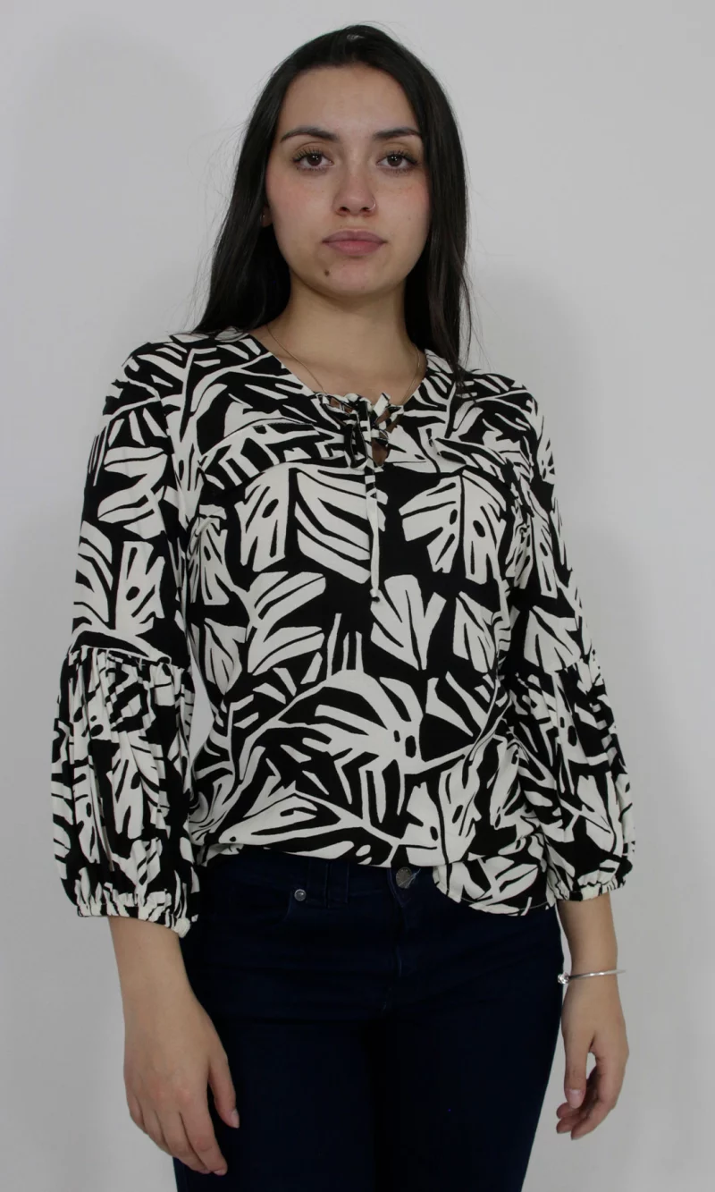 Blusa mujer manga 3/4 estampada - Imagen 3