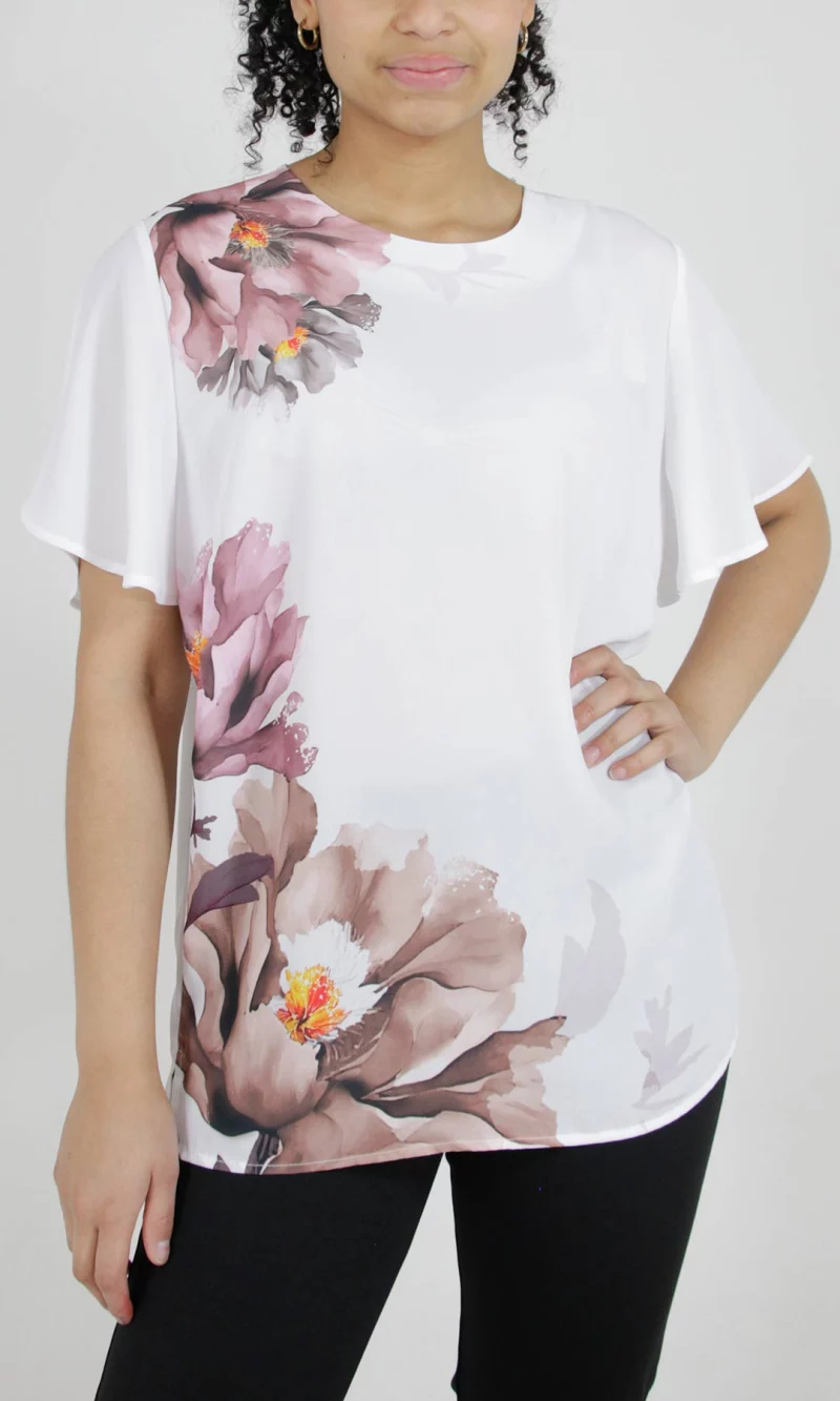 Blusa mujer manga corta estampada