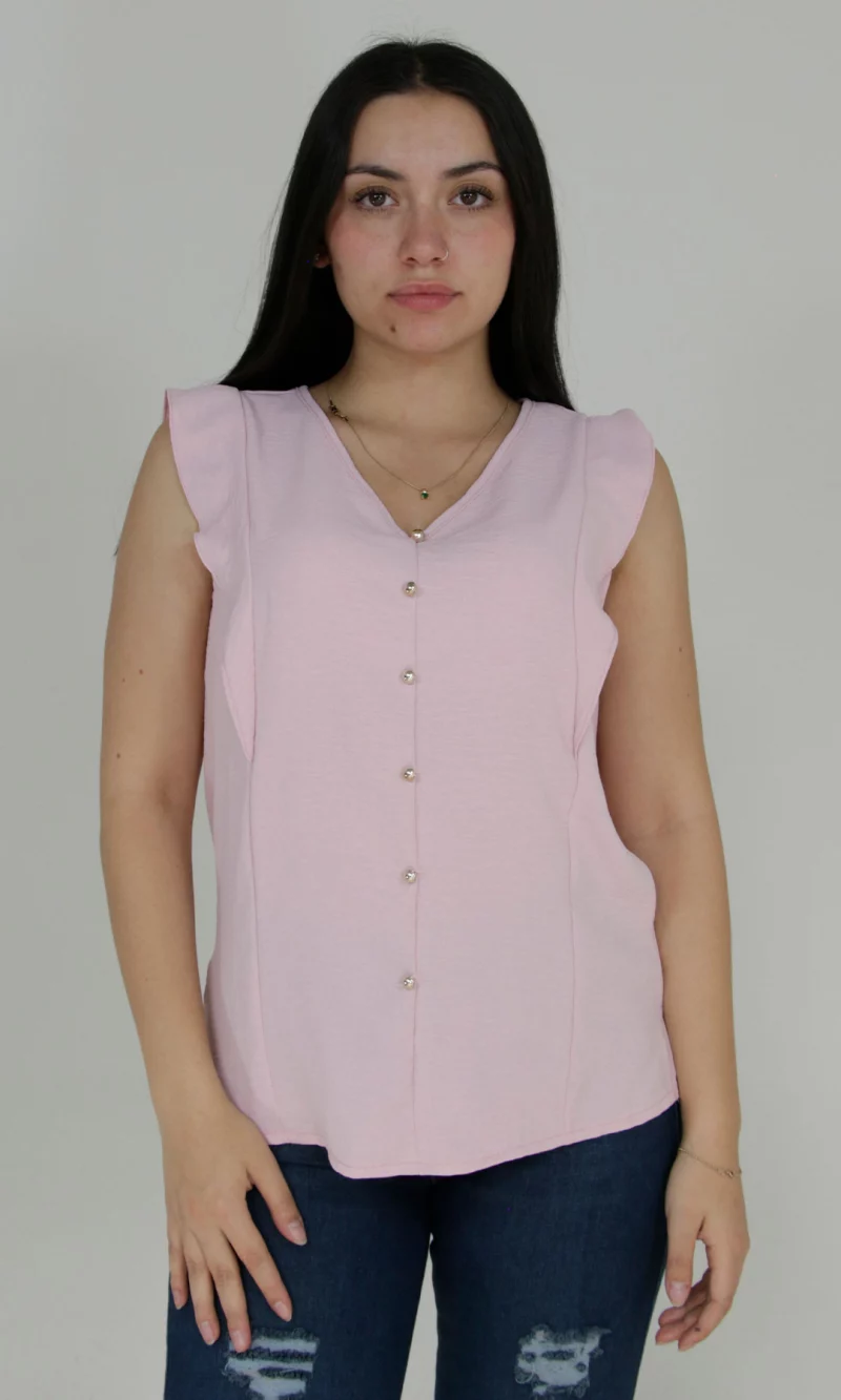 Blusa mujer manga sisa unicolor