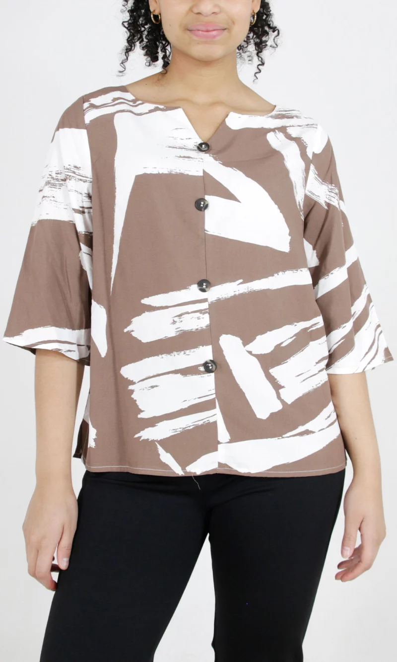 Blusa mujer manga 3/4 estampada