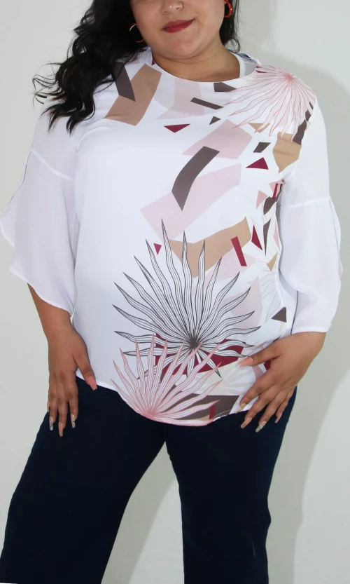 Blusa mujer manga 3/4 estampada